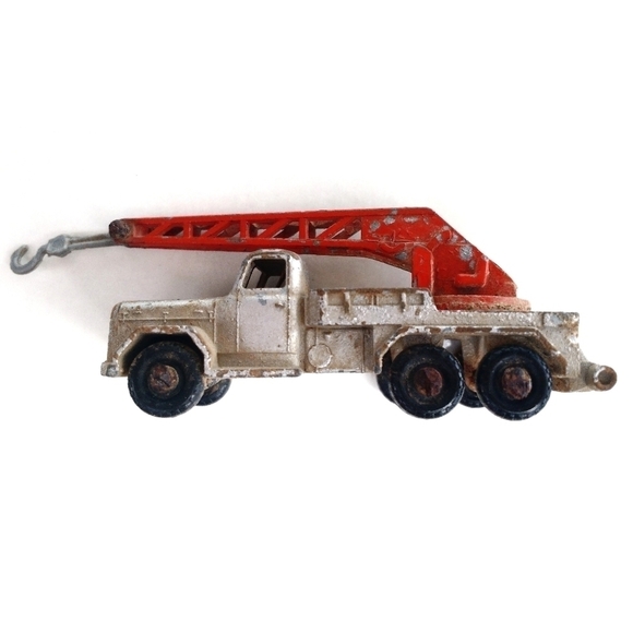 LESNEY Mini Crane Truck Magirus Deutz Metal Die Cast Matchbox Toy #30 Silver - Picture 2 of 7